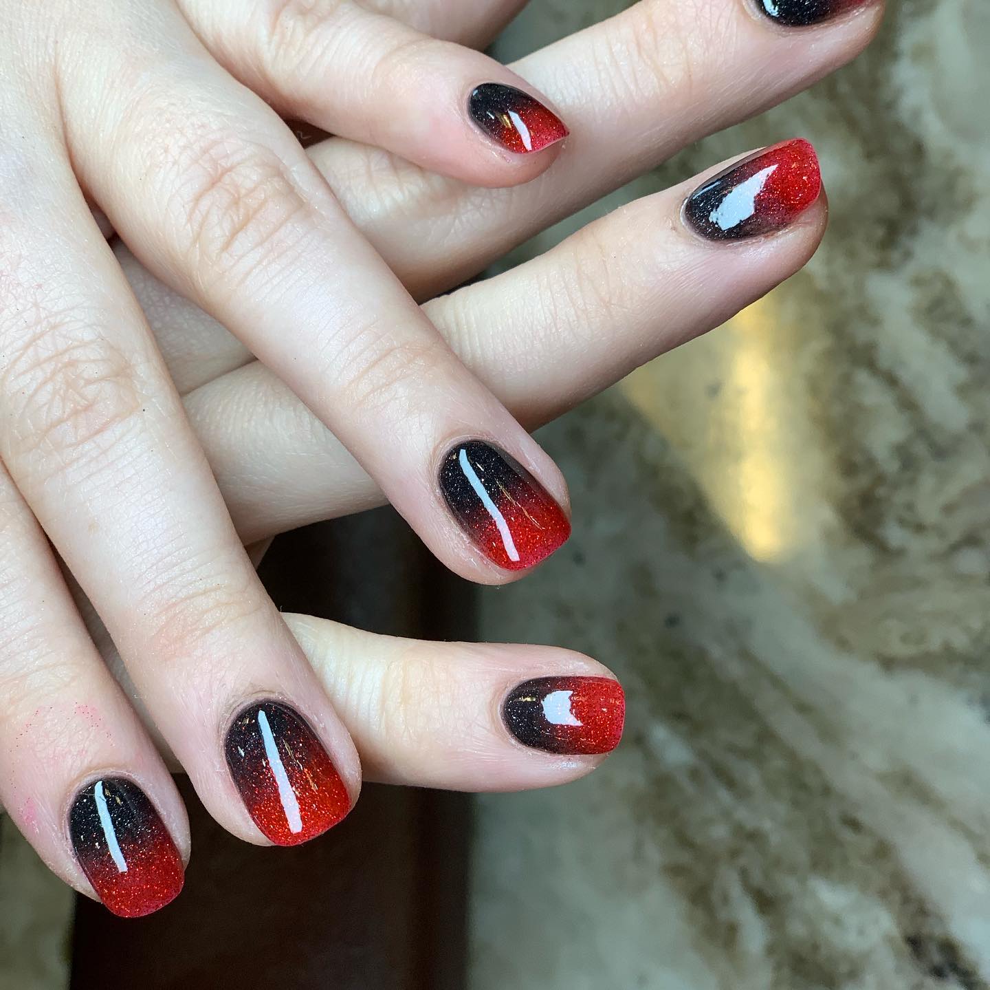 Ombre Red Sns Nails 