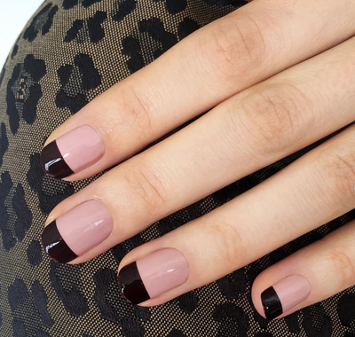 French Manicure with dark tips 