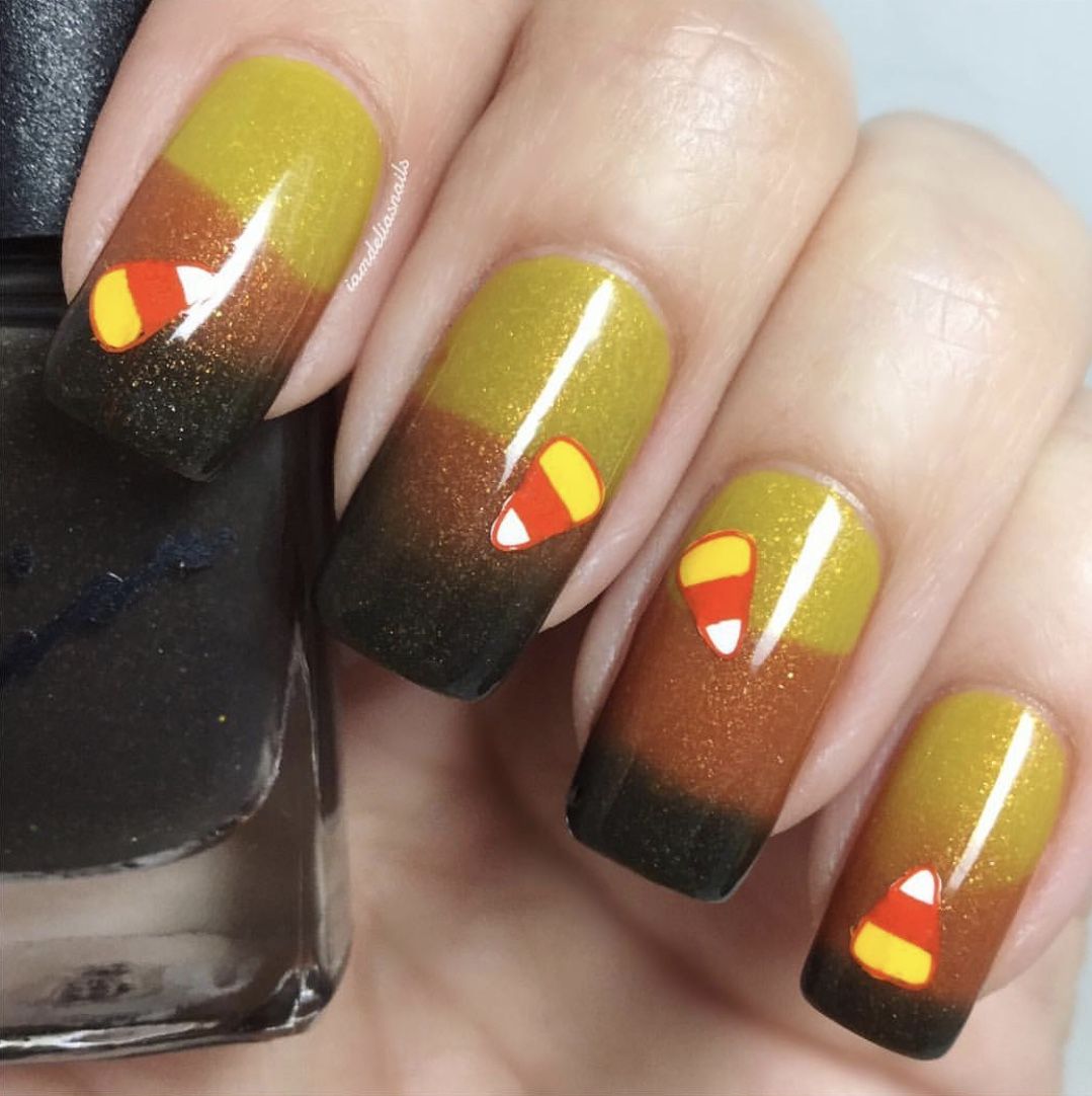 fall nail designs candy corn