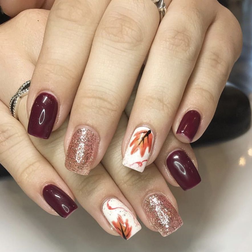 fall nails accent