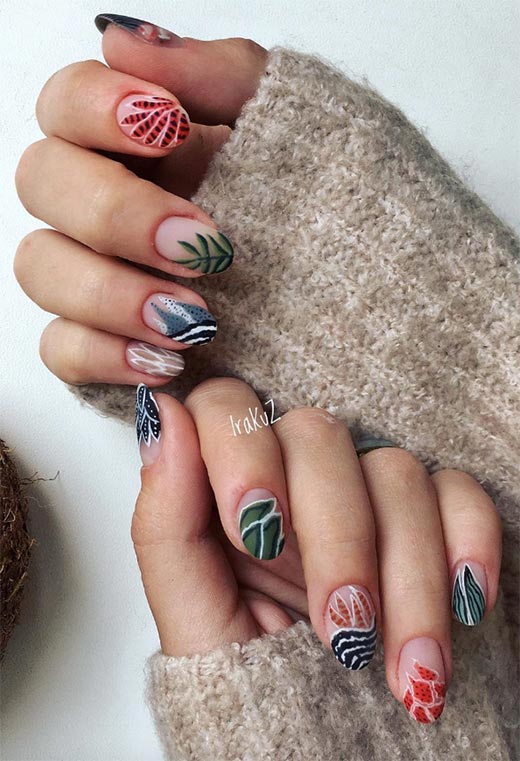 Christmas Winter Nail Design With Different Colors And Patterns Of Nail  Polish Stock Photo - Download Image Now - iStock