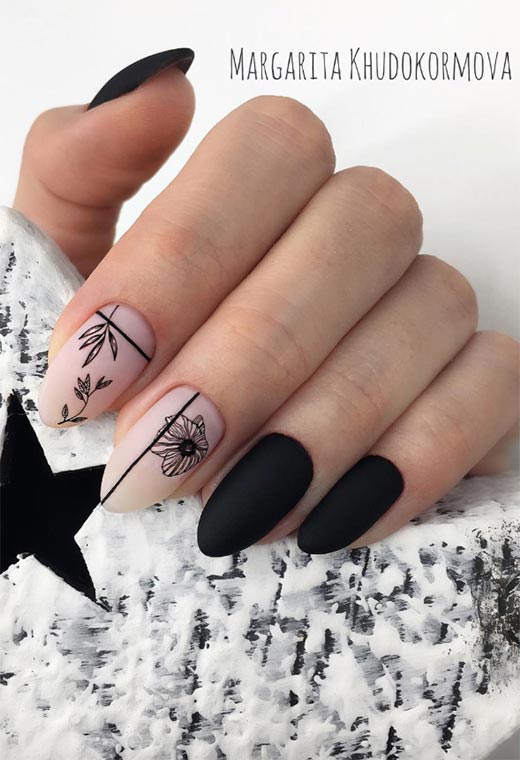 A must-have for women and girls in autumn and winter, dark black French  love is suitable for daily wear throughout the year. 24 pieces of long  coffin shaped shiny fake nail plates,